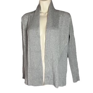 Magaschoni Women’s Grey Long Sleeve Open Front Rayon Cardigan Jacket Sweater M